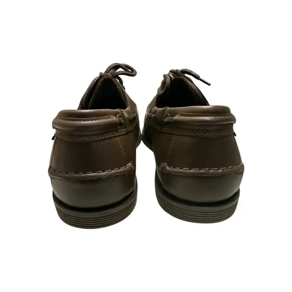 Dockers Dennison Boat Shoes 10 Wide Chestnut Brown Laces Active Rebound 90-34408